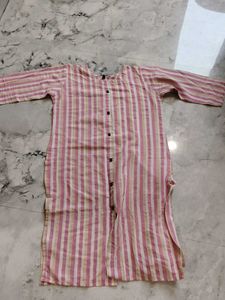 Pink Striped Cotton Kurtas