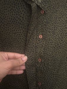 Chic Olive Black Leopard Print Top