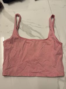 Cute Pink Cropped Tank Top