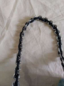 Denim Shoulder Bag with Chain Strap