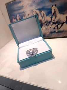 Zirconia Diamond Ring Pure Silver 925(Wt:5.000gm)