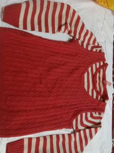 Red Striped Knit Sweater