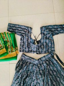 Beautiful Blue Printed Lehenga Choli