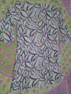 Sheer Leaf Print Kimono Top