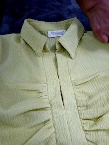 Vintage Textured Lime Green top