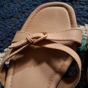 Stylish Beige Flat Sandals