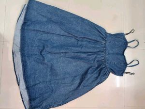 sleeveless Denim  Aline dress