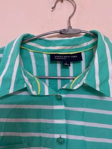 Chic Striped Button-Up Tunic Top