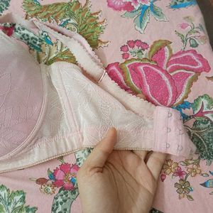Pale Pink Floral Padded Bra