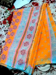 Orange Saaree