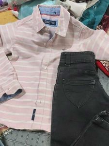 Boys Striped Shirt and Jeans Set