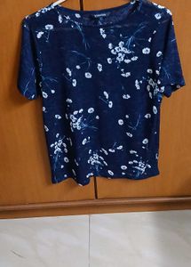 Blue Floral Print T-Shirt
