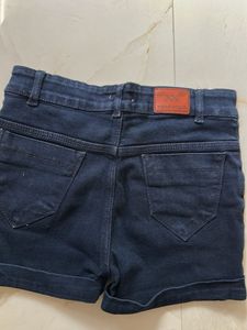 Dark Wash Cuffed Denim Shorts