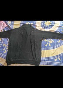 Black Open Front Cardigan (coaty)