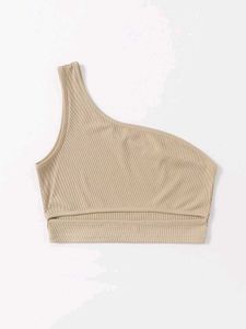 One Shoulder Ribbed Crop Top