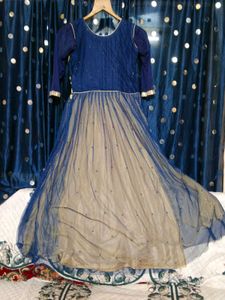 Blue Embroidered Top
