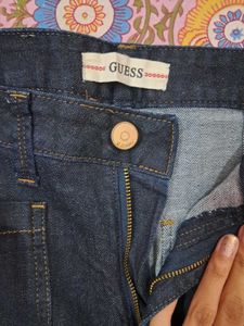 Guess Vintage Navy Blue Wide Leg Jeans