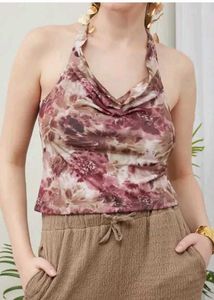 Floral Print Halter Neck Top