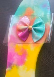 Tie-Dye Bow Slides