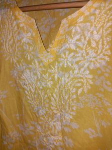 Yellow Embroidered Kurta