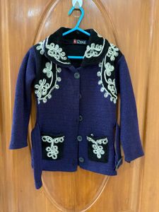 Beautiful Purple Embroidered Cardigan