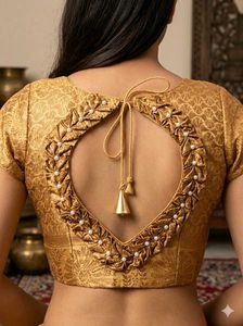 Elegant Gold Brocade Blouse