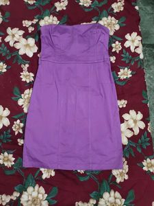Purple Strapless Dress