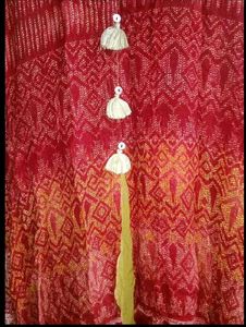 Red Embroidered Tassel Kurta