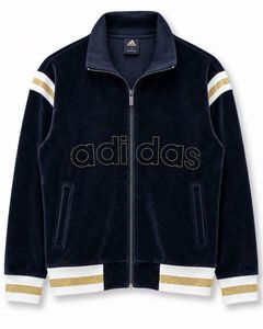 Adidas Black Velour Soft Zipup Track Jacket
