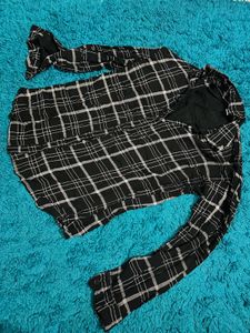 Chic Black & White Plaid Shirt