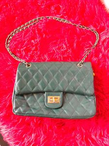 Quilted Green Shoulder Bag