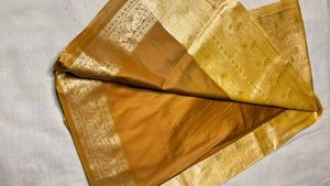Pastel Mustard Golden Silk Saree