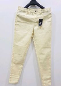 Cream Colored Fitted Pants
