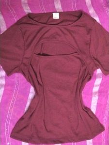 Ribbed Cutout Tunic Top