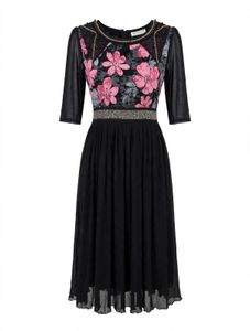Elegant Black Floral Dress