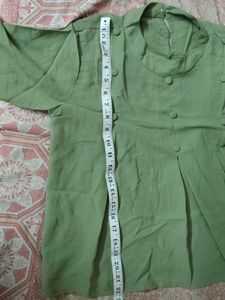 Green Button-Down Blouse