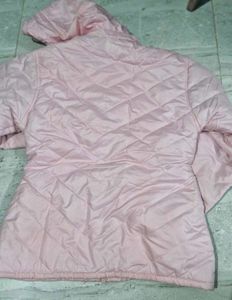 Pink Puffer Jacket with Hoodie