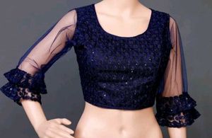 set 2 Maroon Sequin Blouse with Net Sleeves