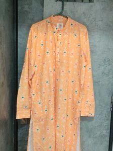 Orange Printed Kurta