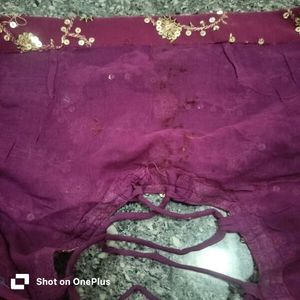 beautiful saree with blowse golden sequence