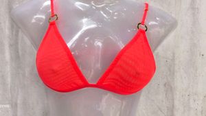 Neon Orange Mesh Bikini Top