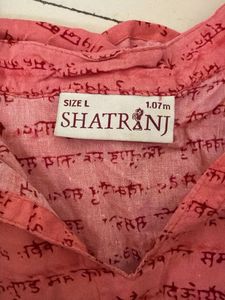 Vibrant Coral Printed Kurta