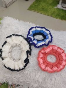 Handmade Crochet Scrunchie Set of 3