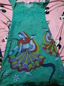 Designer Teal Green Printed Kurta