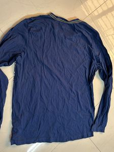 Full Sleeves Yellow Navy Blue Men Shirt
