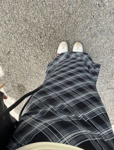 Plaid straight skirt