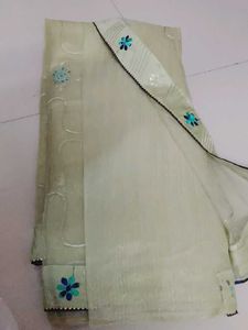 shinning net saree with blouse