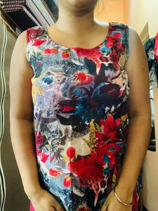 Brand new Red off shoulder top with printe