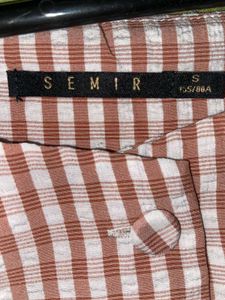 Square Neck Gingham Puff Sleeve Top