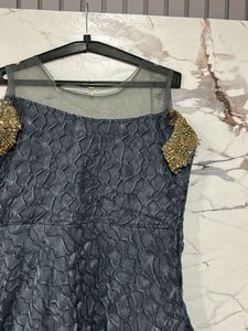 Heavy Golden Blue Embellished Ethnic Gown
